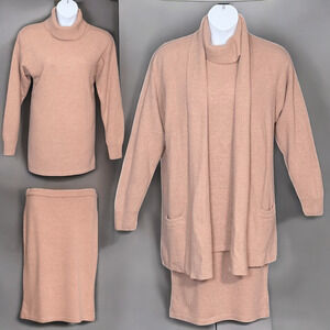 Vintage Madeleine Elegant Sweater, Skirt & Cardigan 3 Piece Set Lambswool Medium